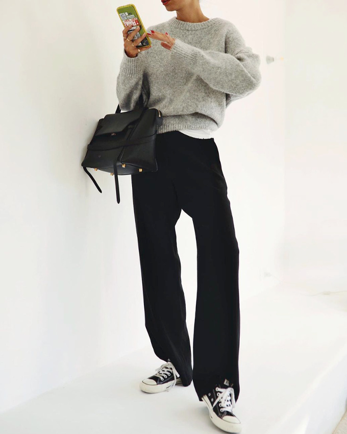 Rien de tel qu'un sac � main semi-rigide pour upgrader un look casual !