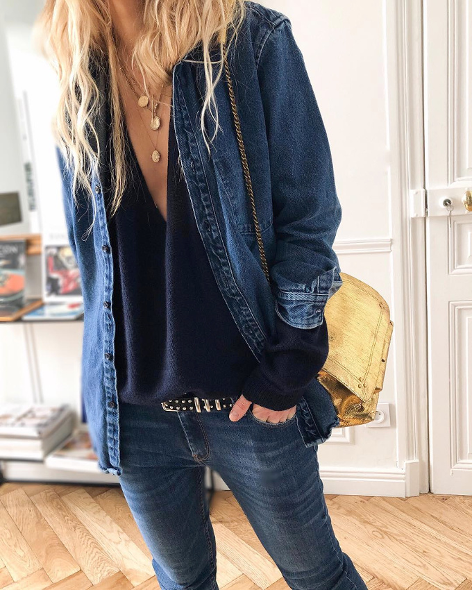 Rien de tel qu'une touche de dor� pour illuminer un cama�eu de bleus !