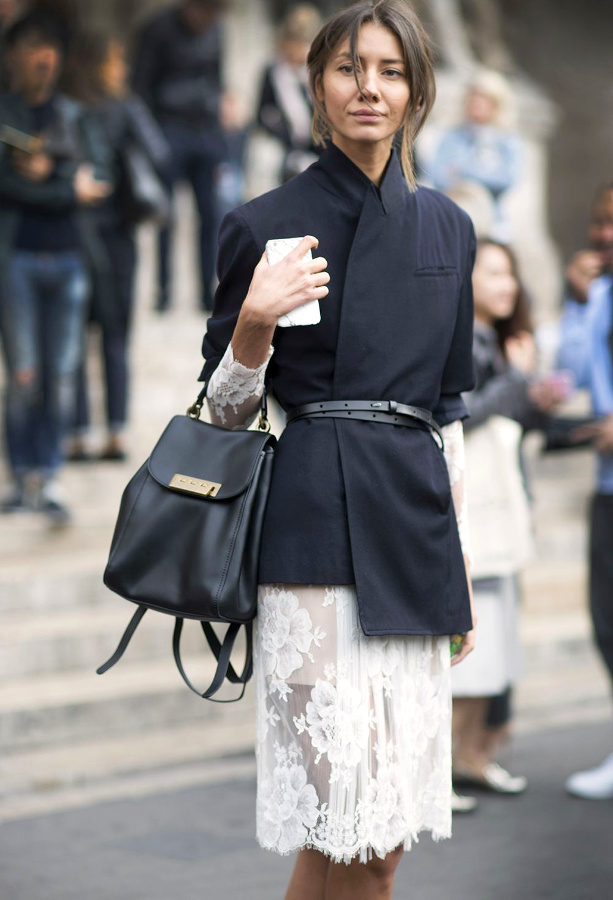 Blazer + dentelle = le bon mix