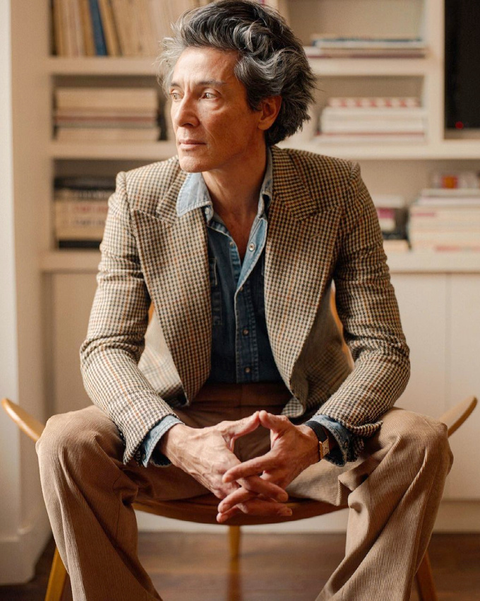 Veste en tweed + chemise en jean = le bon mix