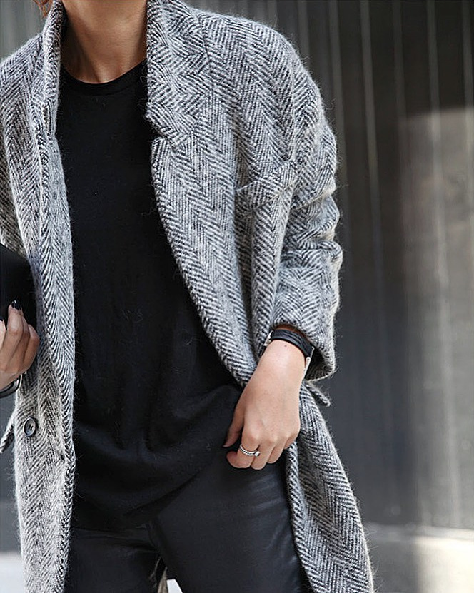 M�lant manteau masculin et pi�ces simplissimes, ce look a tout bon !