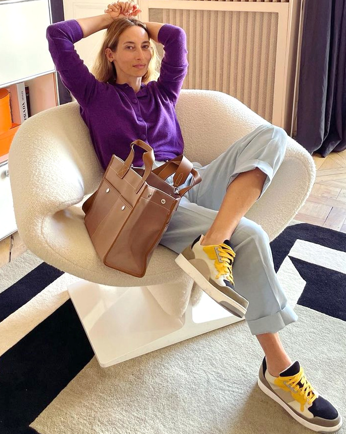 Violet + bleu ciel + caramel = le bon mix