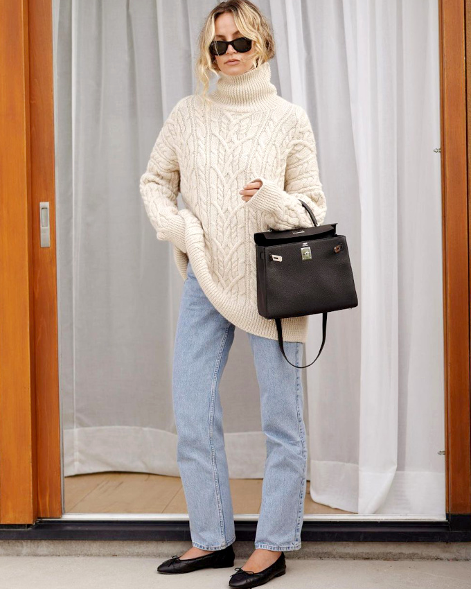 Le duo du moment ? Jean droit l�g�rement trop court + ballerines !