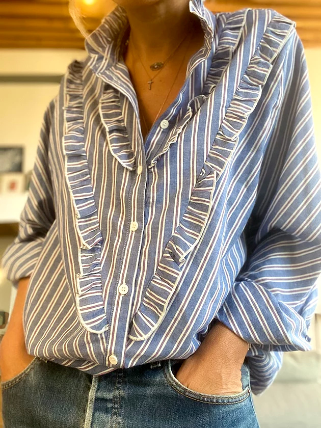 Oui au mix volants/rayures masculines !