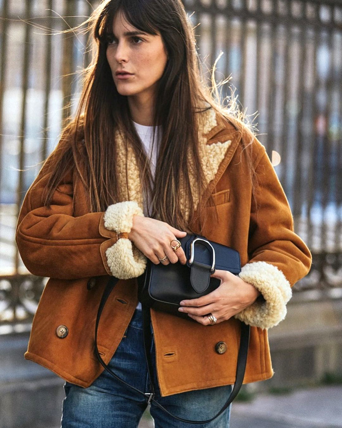 Wanted : une veste en shearling aux d�tails tailoring !