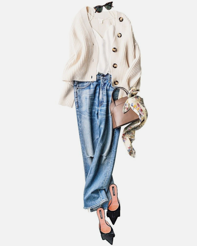 Oui au look cosy/casual twist� au contact d'une paire de chaussures ultra f�minine !