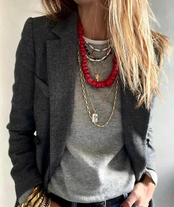 Rien de tel qu'une touche de rouge pour relever un cama�eu de gris !