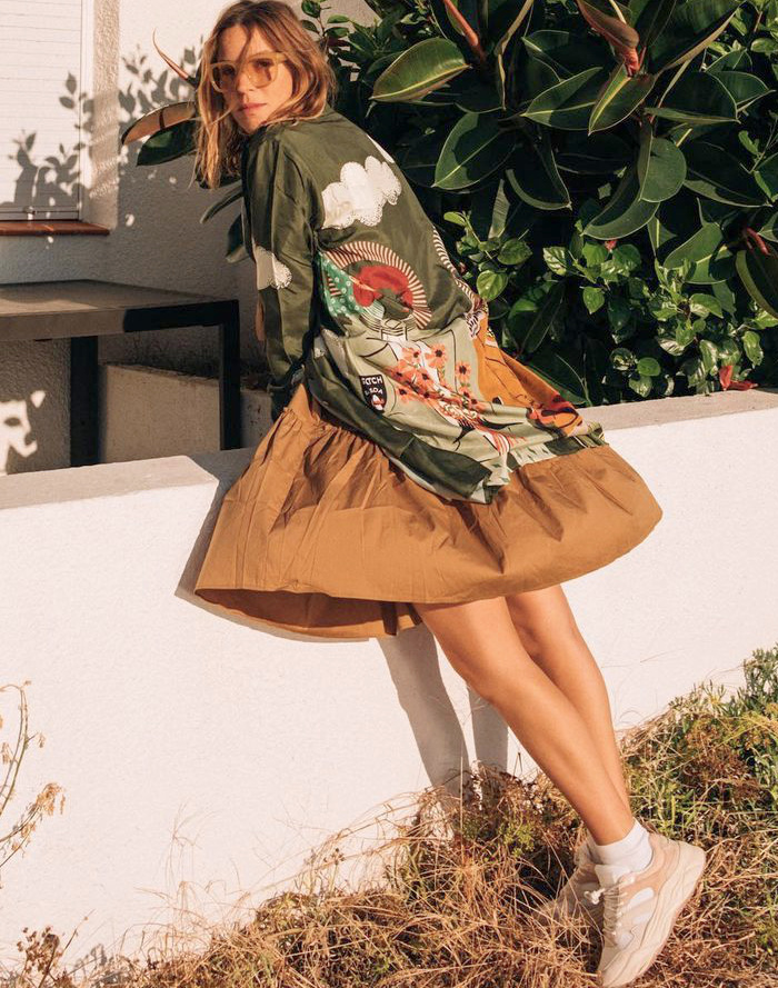 Illustrations textiles + pi�ce casual = le bon mix