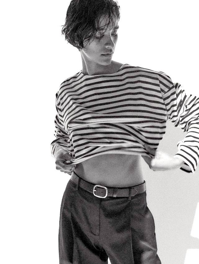 Marinire et pantalon large  pinces sont apparemment faits pour vivre ensemble !