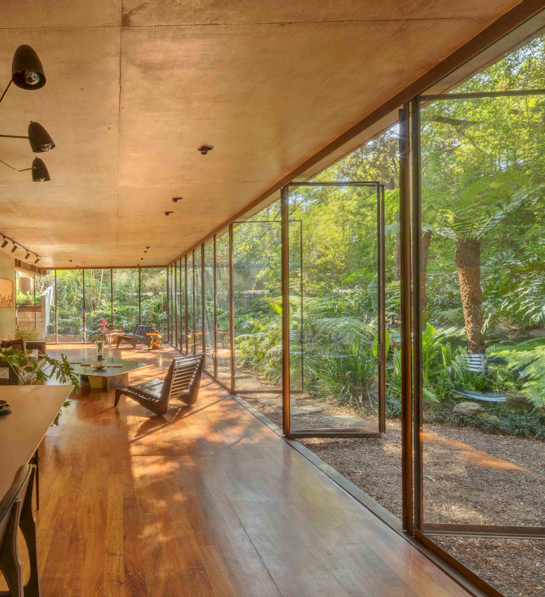 Bois + verre + fer = le bon mix