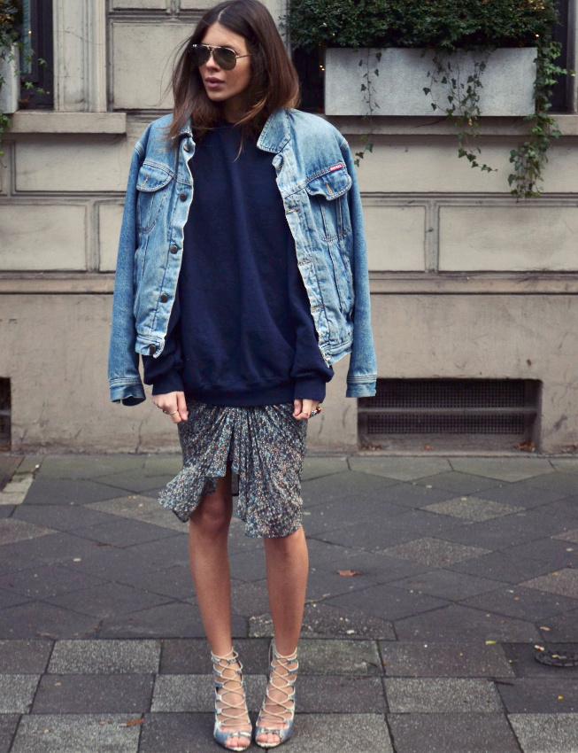 Faire casual/cosy sur le haut et fminin/sophistiqu sur le bas, ou comment gnrer des silhouettes impactantes !