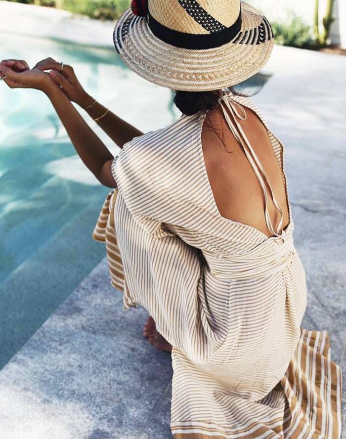 Longue robe + dos nu = le bon mix