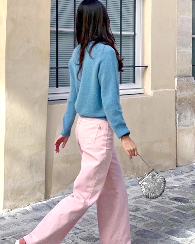 Wanted : un jean rose large !