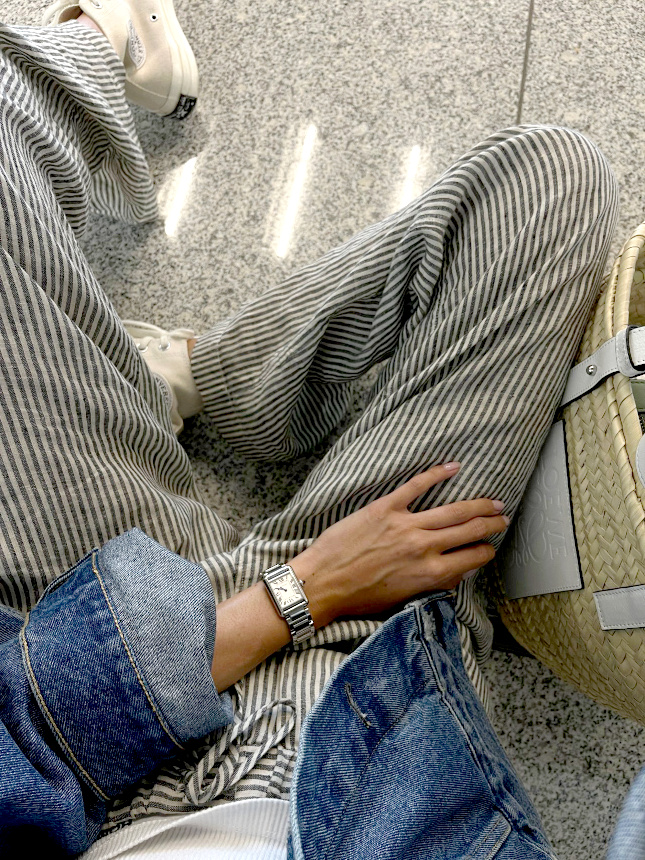 Wanted : un pantalon large � rayures verticales � porter � l'int�rieur en hiver et � l'ext�rieur en �t� !