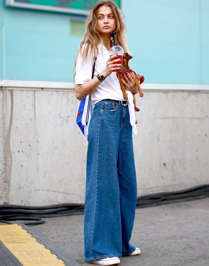 Wanted : un jean large s'arrtant au ras du sol !