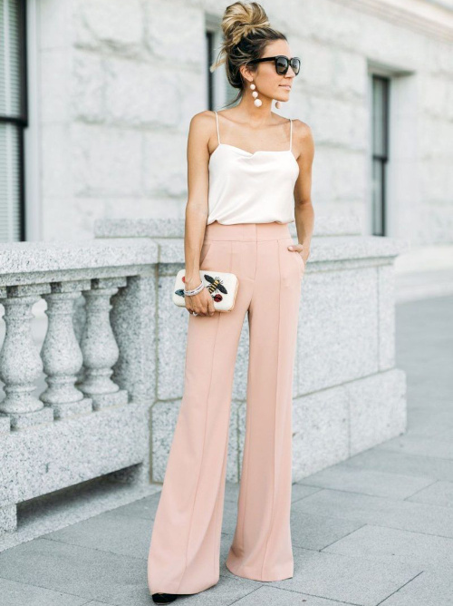 Tenue baptme top blanc pantalon rose