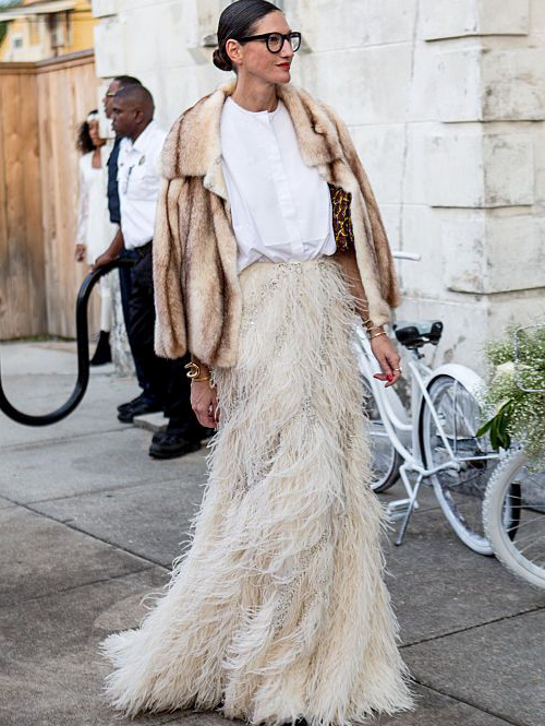 Chemise blanche et jupe  froufrous