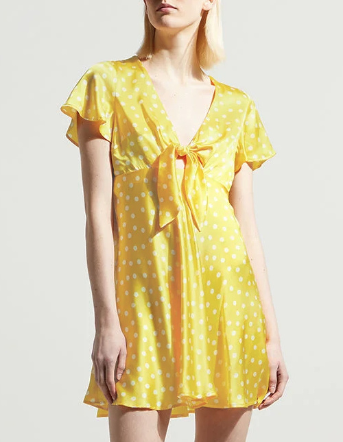 Robe jaune  pois