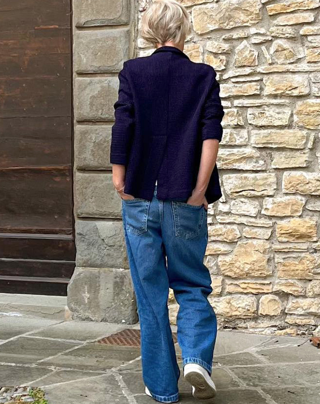 Wanted : un jean doudou  porter avec un blazer en maille !