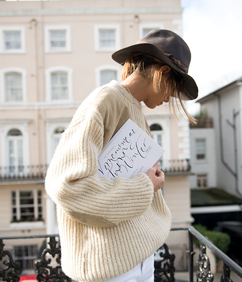 Feutre mou + pull-over  grosses ctes = le bon mix