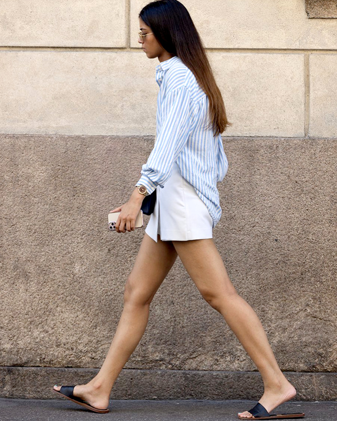 Rien de tel qu'une chemise d'homme pour apaiser la sexyness des micro longueurs !