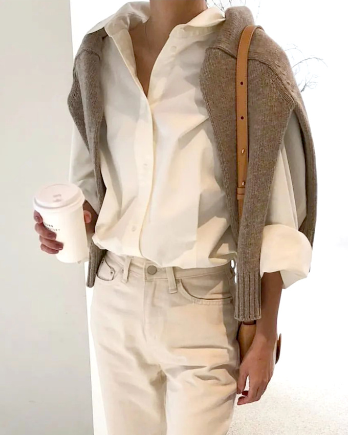 Envie de camaeu de beiges trait en mode casual/cosy...