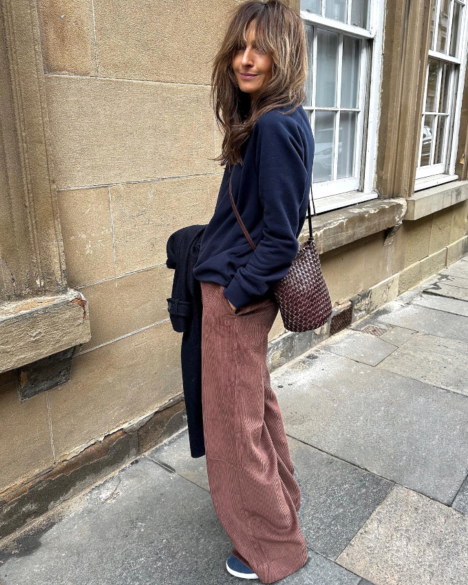 Velours c�tel� + cuir tress� = le bon mix