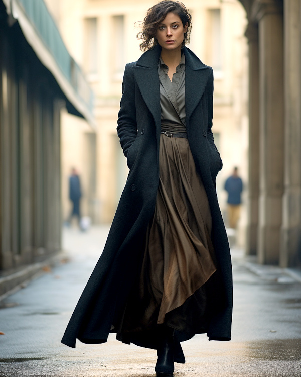 Manteau et robe longue