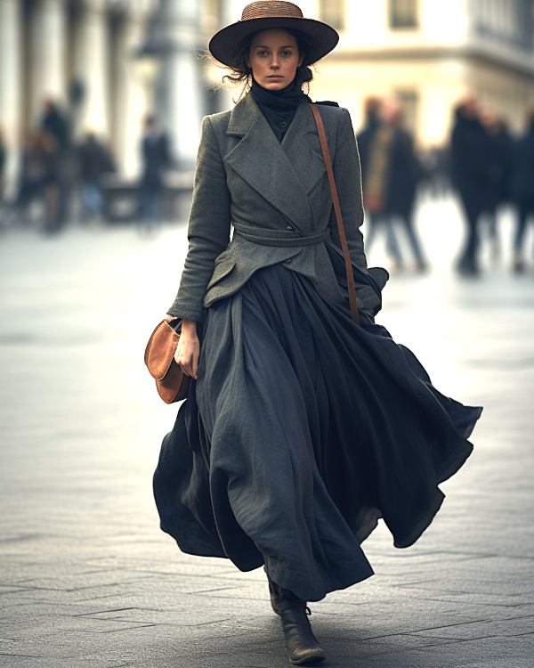 Manteau et robe longue