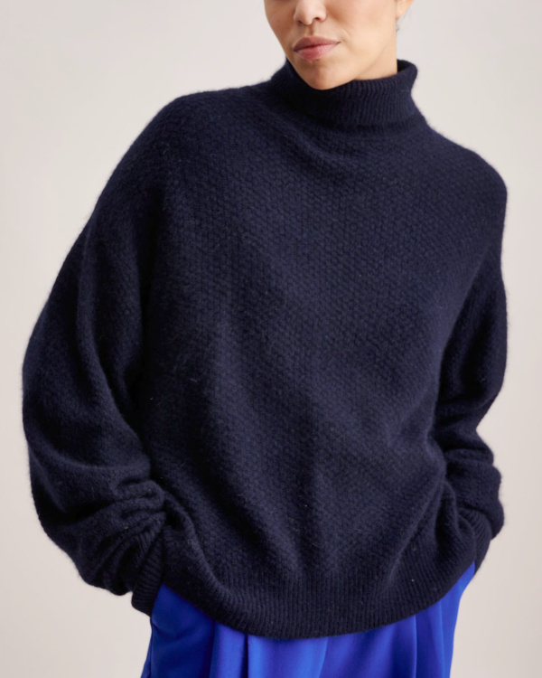 Pull oversize bleu marine