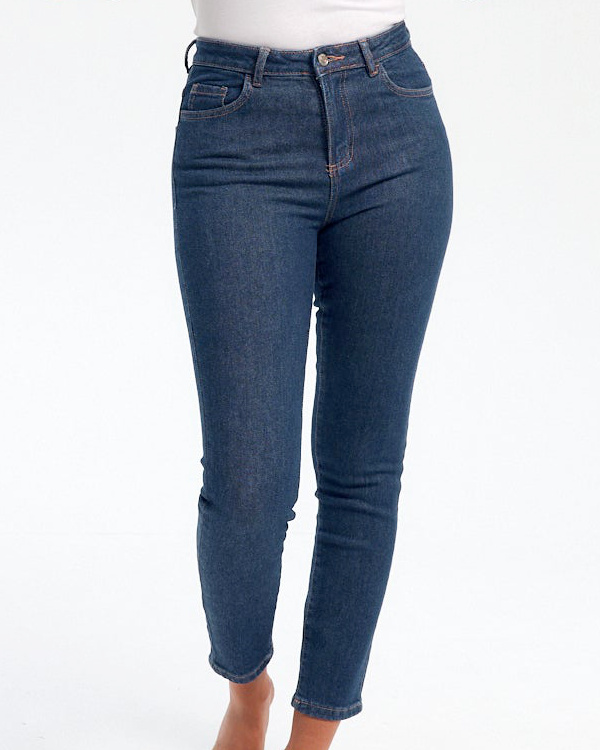 Jean skinny bleu taille haute