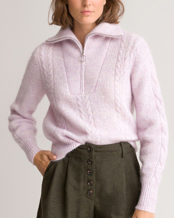 Pull col camionneur violet