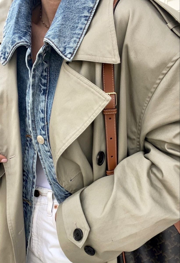 Trench + veste en jean = le bon mix