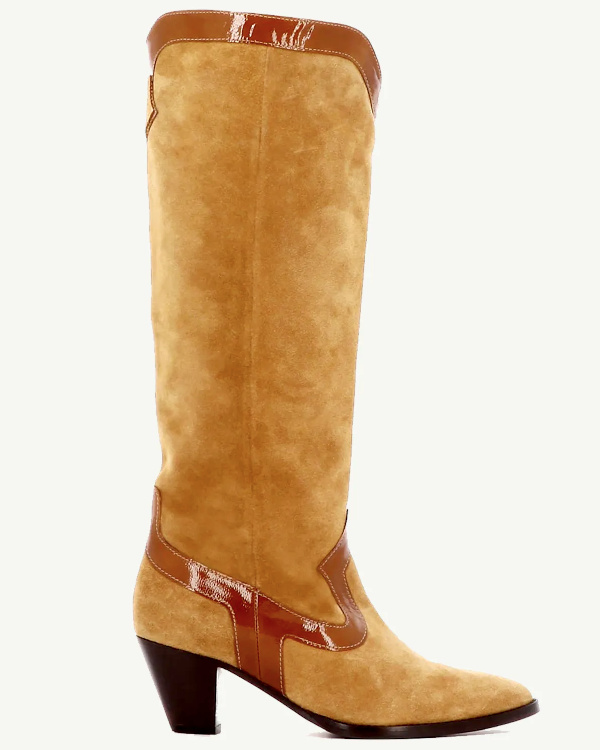 Bottes camel en nubuck