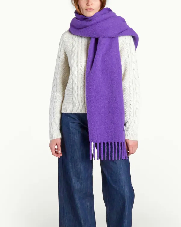 charpe violette en mohair