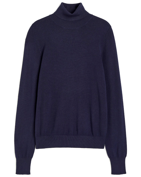 Pull col roul bleu marine