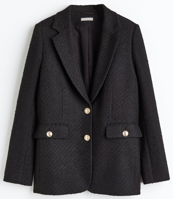 Blazer textur noir