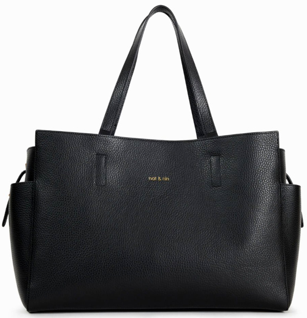 Sac cabas en cuir noir