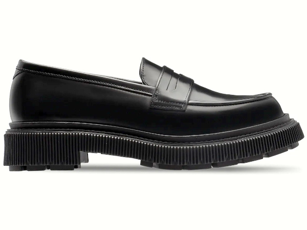 Mocassins noirs en cuir lisse