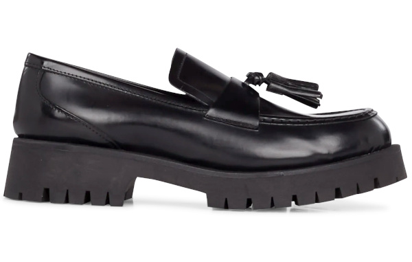 Mocassins  talons en cuir noir