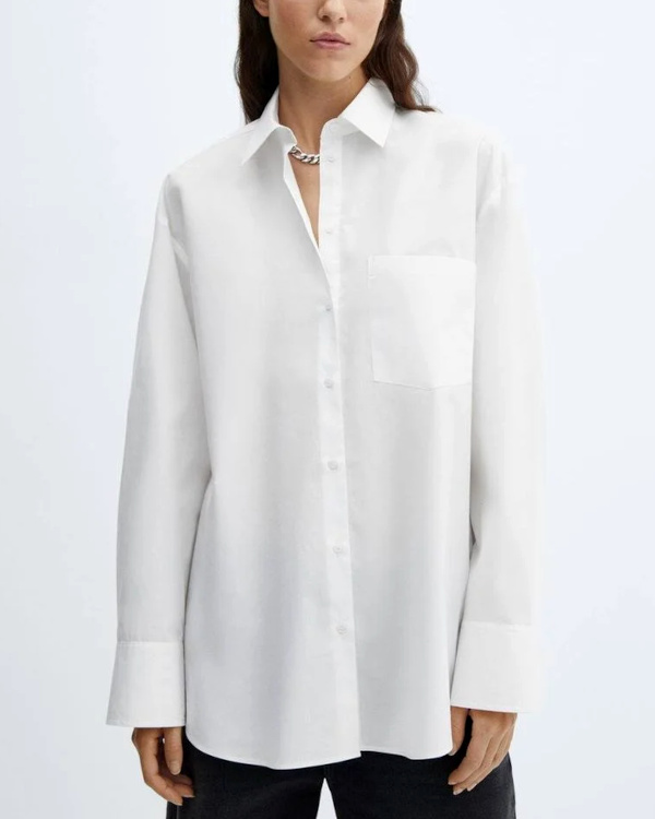 Chemise blanche oversize  poches