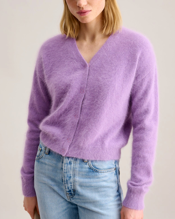 Gilet violet en angora