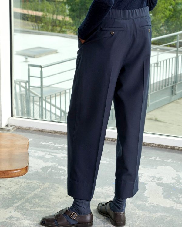 Pantalon en laine marine