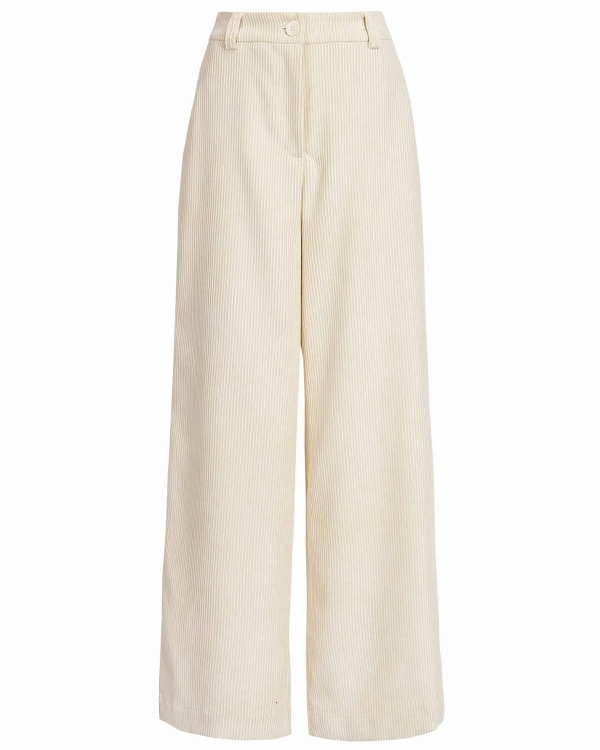Pantalon large blanc taille haute en coton ctel