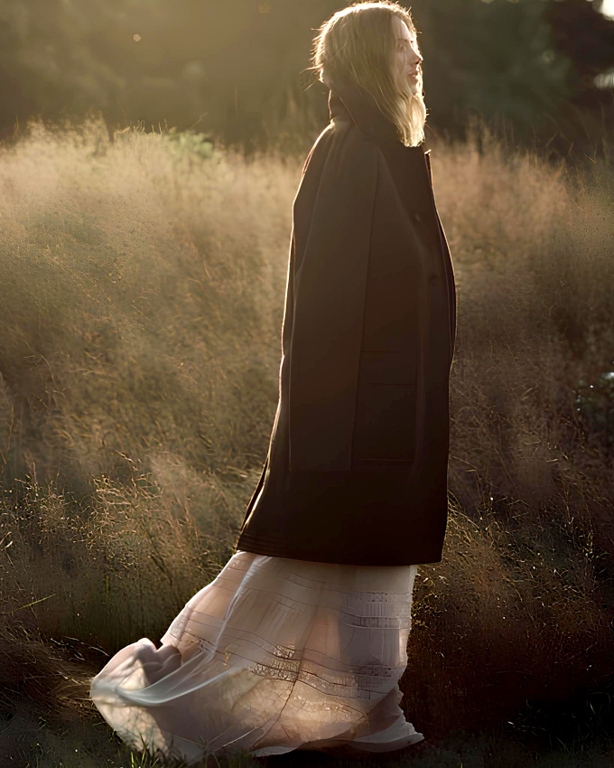 Rien de tel qu'un pardessus pour r�chauffer avec �l�gance une longue robe romantique !