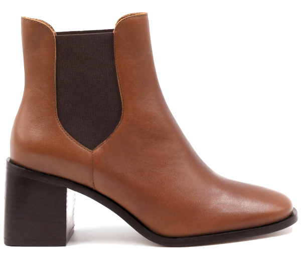 Bottines chelsea talon cuir camel