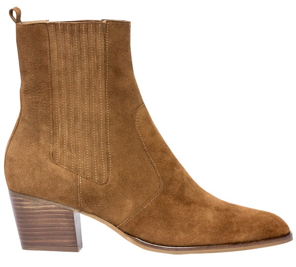 Bottines en cuir de chvre marron