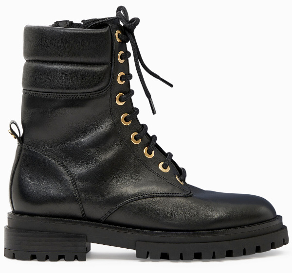 Boots montantes en cuir noir