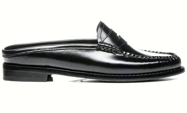 Mocassins mules en cuir bross noir