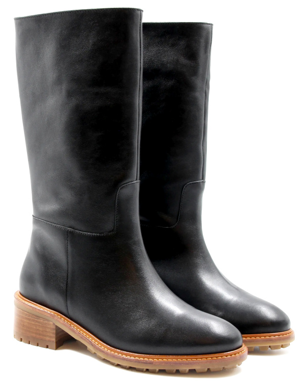 Bottes fourres cuir noir